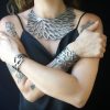 Platinum & black reversible necklace with nature-inspired design