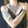 Platinium & Black reversebul Leather V Necklace Branch + Bracelet - Image 12
