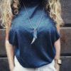 Leather necklace in the shape of angel wings
