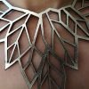 Yellow gold color lace V bib necklace, minimalist plant leaves design - Image 8
