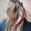 Light red earrings in the shape of angel wings - Image 5
