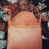 Brown shoulder bag, with abstract natural motifs - Image 3
