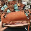 Brown shoulder bag, with abstract natural motifs - Image 2