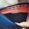 Gins blue & metallic gray shoulder bag with organic textured flap - Image 8