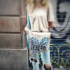 Gins blue & metallic gray shoulder bag with organic textured flap - Image 12