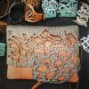 Brown and wenge bag with coral motifs