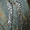 Laser cut silver plated leather leaf earrings - Image 3