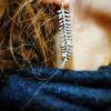 Laser cut silver plated leather leaf earrings - Image 4