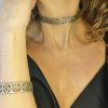 Golden leather choker with Barcelona tile flower - Image 3