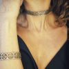Golden leather choker with Barcelona tile flower - Image 2