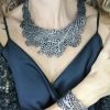 Platinum color necklace with sea coral texture design - Image 3