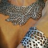 Platinum color leather bracelet with sea coral textured design - Image 2