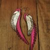Copia de Laser cut rose gold & fucsia leather earrings - Image 3