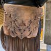 Tobacco color natural leather shoulder bag with bangs - Image 4