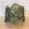 Green Leather Art Deco Bracelet - Unique Handmade Accessory - Image 3