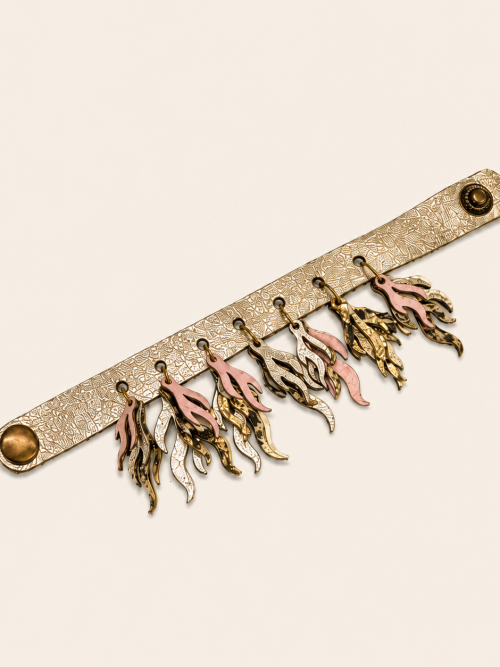 Floral I unisex leather bracelet