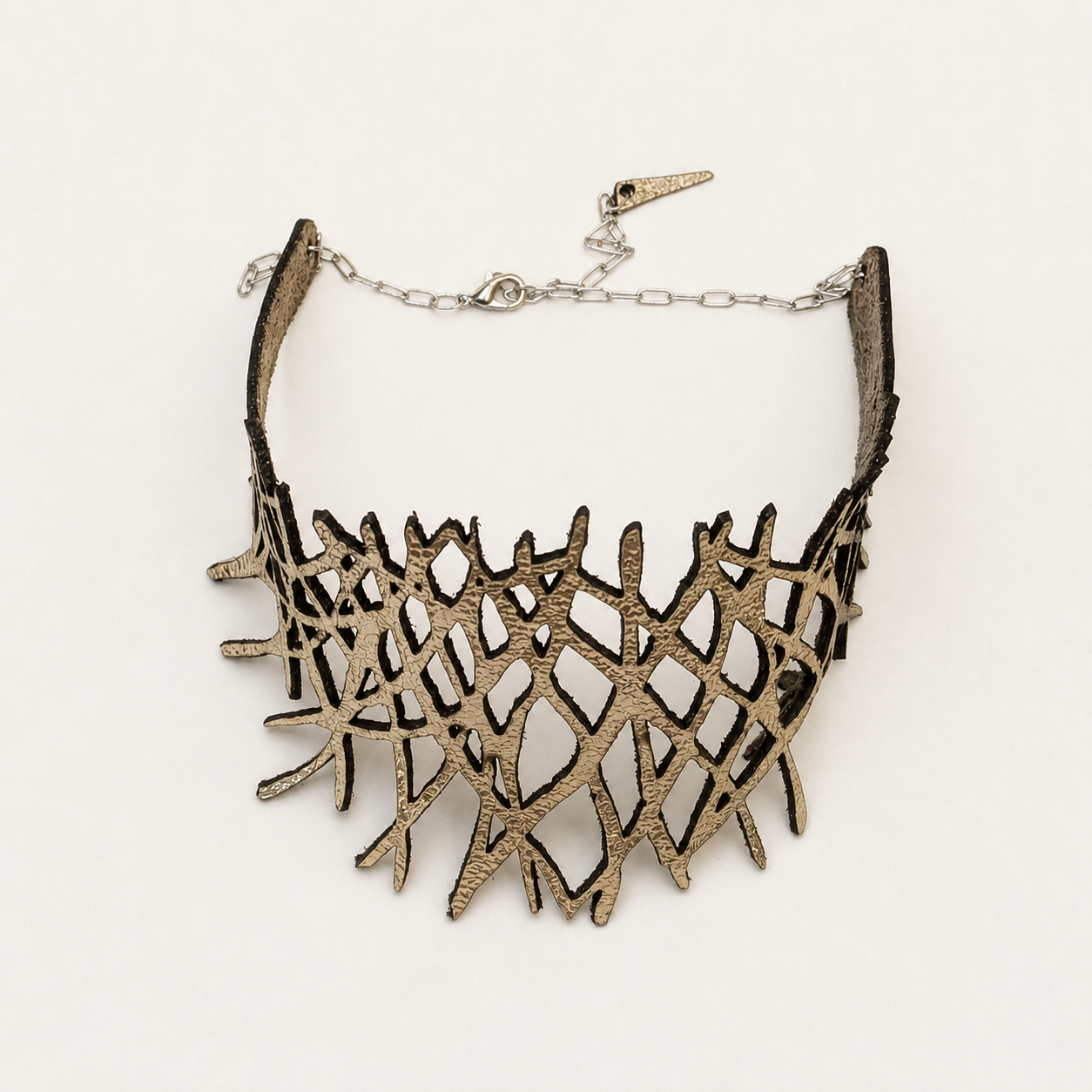 Twig Leather Choker Necklace 7 Twig Leather Choker Necklace - Image 6