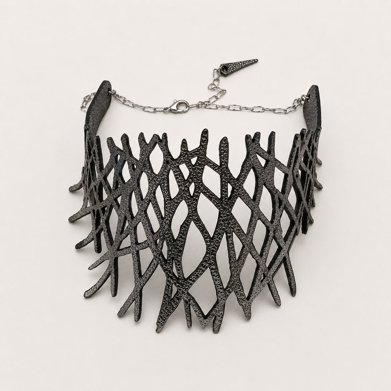 Twig Leather Choker Necklace 4 Twig Leather Choker Necklace - Image 3