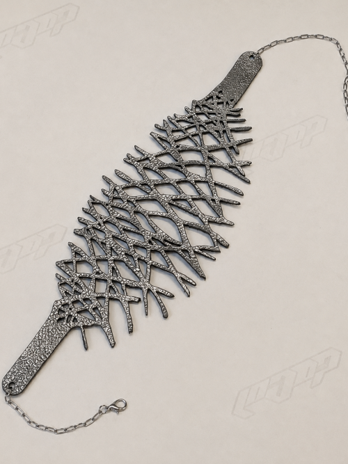 Coral marine Leather necklace